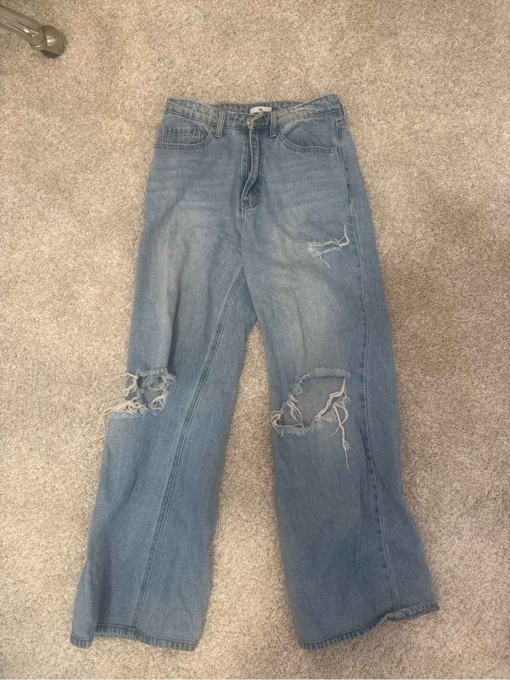 bp Light Blue Distressed Wide-Leg Jeans